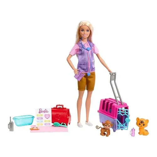 Barbie Tú Puedes Ser Muñeca Rubia Rescatadora de Animales con Set HRG50