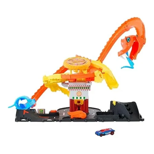 Hot Wheels City Let’s Race Pizza Slam Ataque de Cobra Pista para Coches HTN81