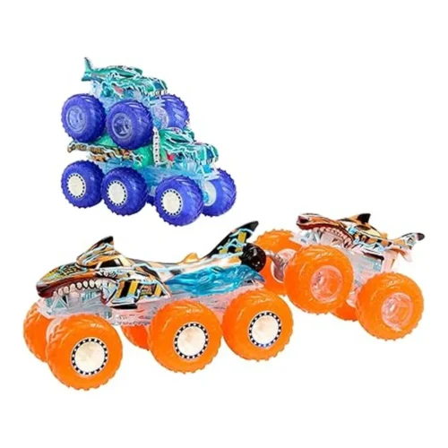 Hot Wheels Monster Trucks Power Smashers Mega-Wrex y Tiger Shark Pack 2 Coches HYJ29