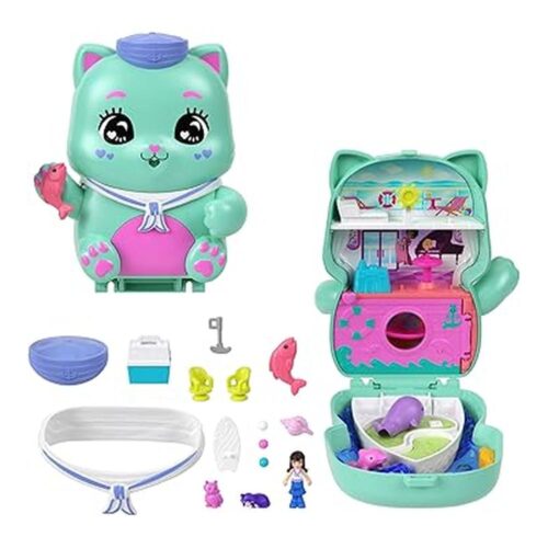 Polly Pocket Gatito Marinero Estuche Juguete de Viaje JCR37