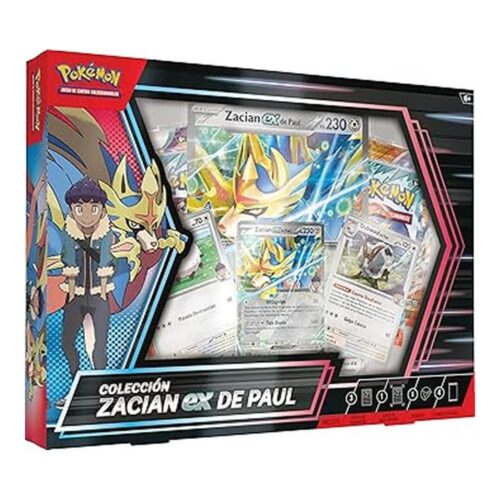 Pokémon Colección Zacian EX de Paul JCC con 3 Cartas Holográficas TCGPC10162