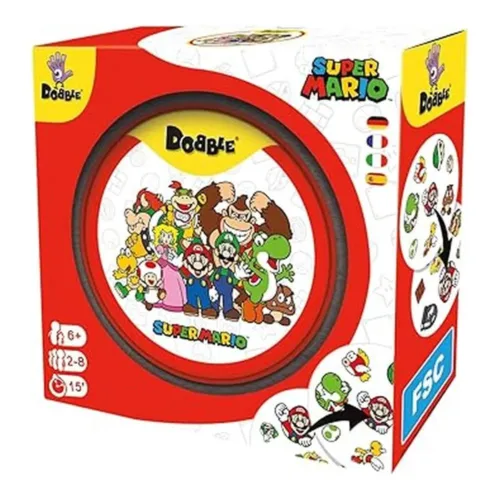 Zygomatic Dobble Super Mario Eco Sleeve Juego de Cartas Observación DOBSM07DEES