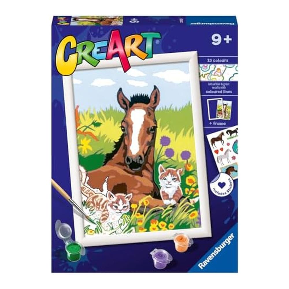 Ravensburger CreArt Serie D Potro con Gatitos Pintar por Números Kit con Marco 23572 - Imagen 2