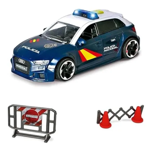Dickie Toys Audi RS3 Coche de Policía Escala 1:32 con Luz y Sonido 203713016SI2