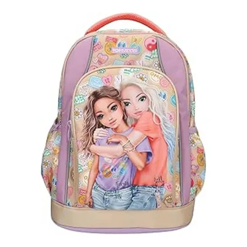 Depesche TopModel Girl Power Mochila Escolar Beige y Morado 13285