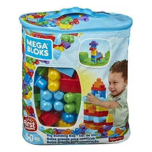 Mega Bloks Bolsa de Bloques de Construcción Azul 60 Piezas DCH55