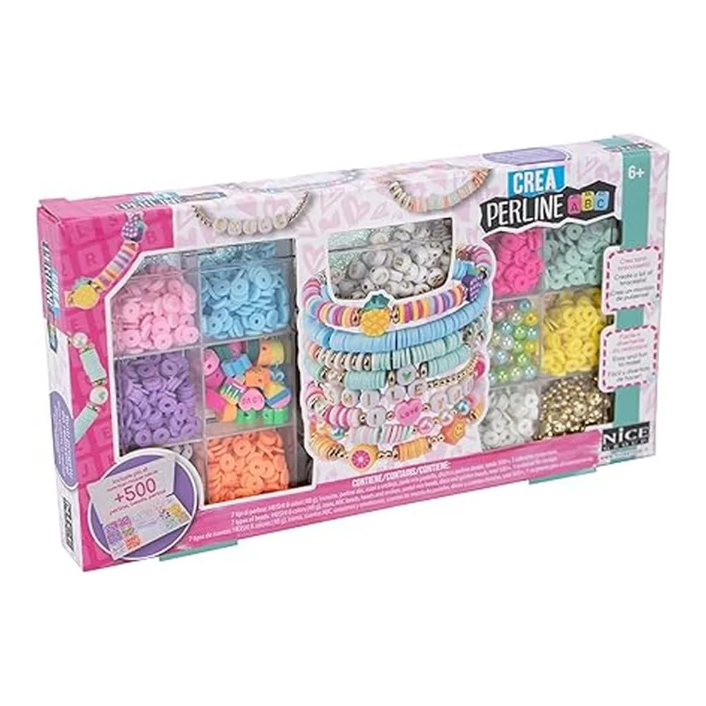 Abalorios Infantiles De 300 Unidades, Letras Blancas, Alfabeto Redondo 7 Mm De Longitud Color Blanco 7 Mm De Diametro