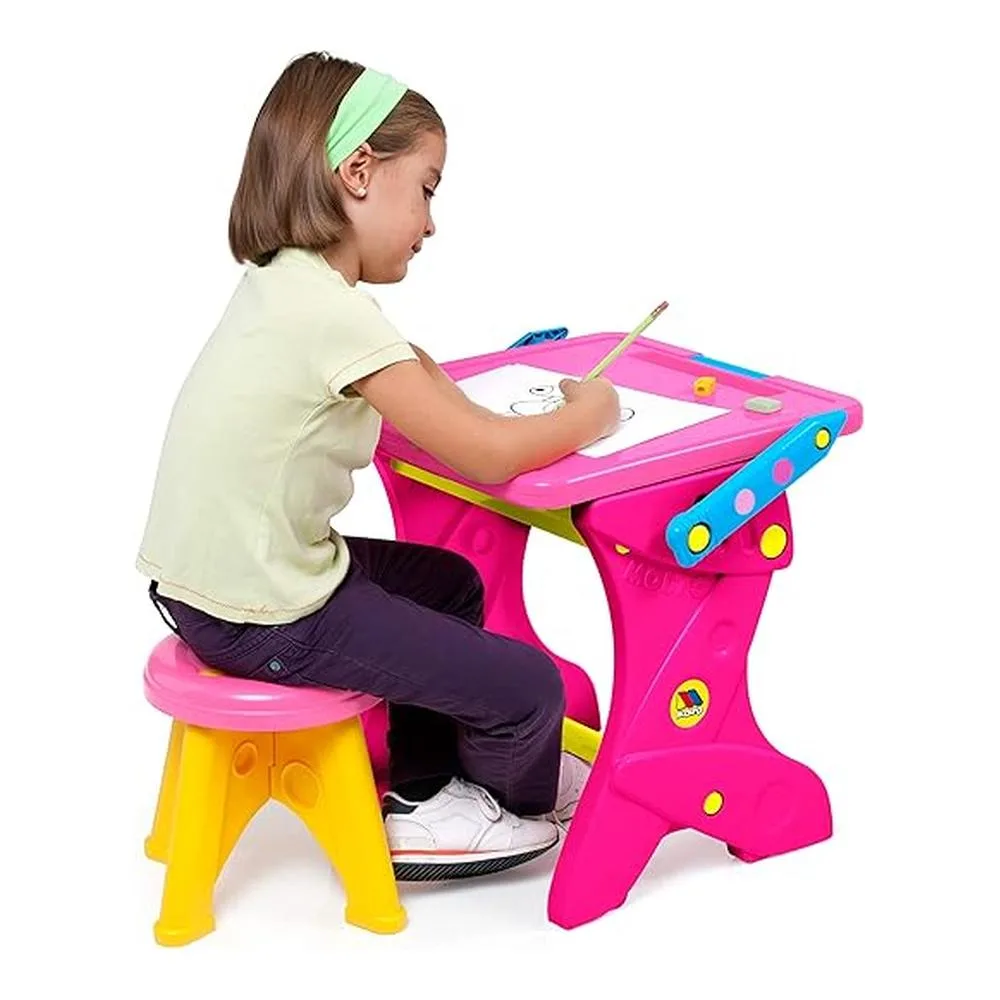 Molto Pupitre Infantil con Pizarra 2 en 1 Rosa 11072