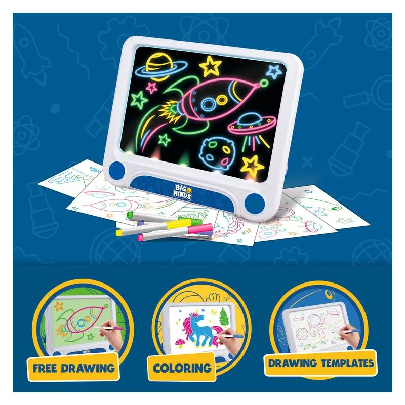 Tablet Pintar Niños 3 en 1 Big Minds Pizarra Mágica LED World Brands BM803857 - Imagen 2