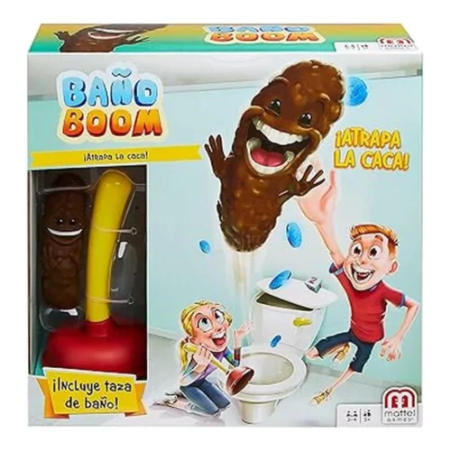 Mattel Games Baño Boom Atrapa la Caca Juego de Mesa Infantil FWW30