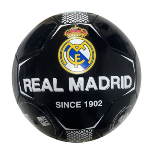 Real Madrid Balón de Fútbol Negro Talla 5 Moya 26859