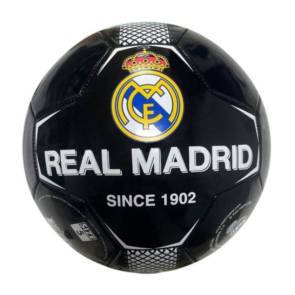 Real Madrid Balón de Fútbol Negro Talla 5 Moya 26859
