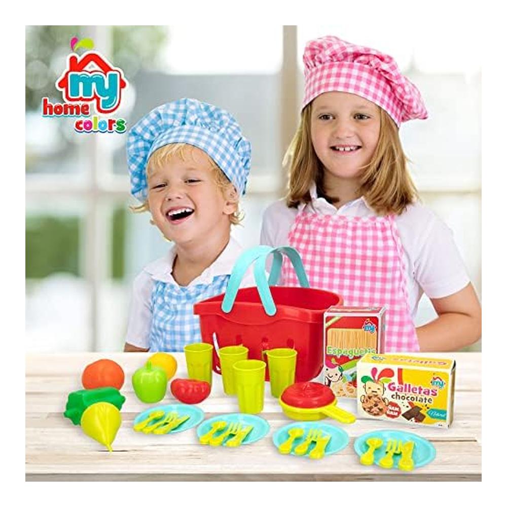 ColorBaby Cesta de Picnic de Juguete con 33 Piezas 45718 - Imagen 2