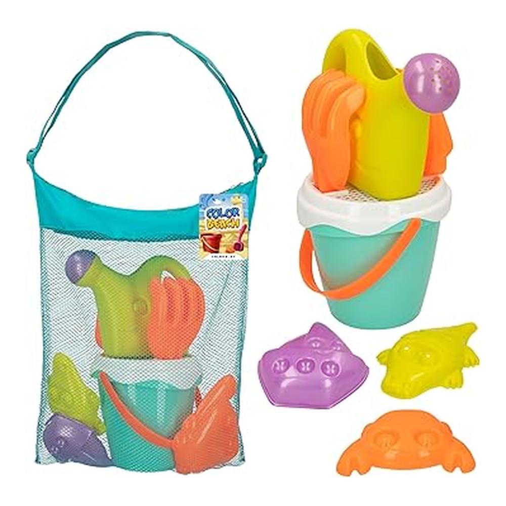 ColorBaby Juguetes de Playa Set con Cubo y Moldes 49271