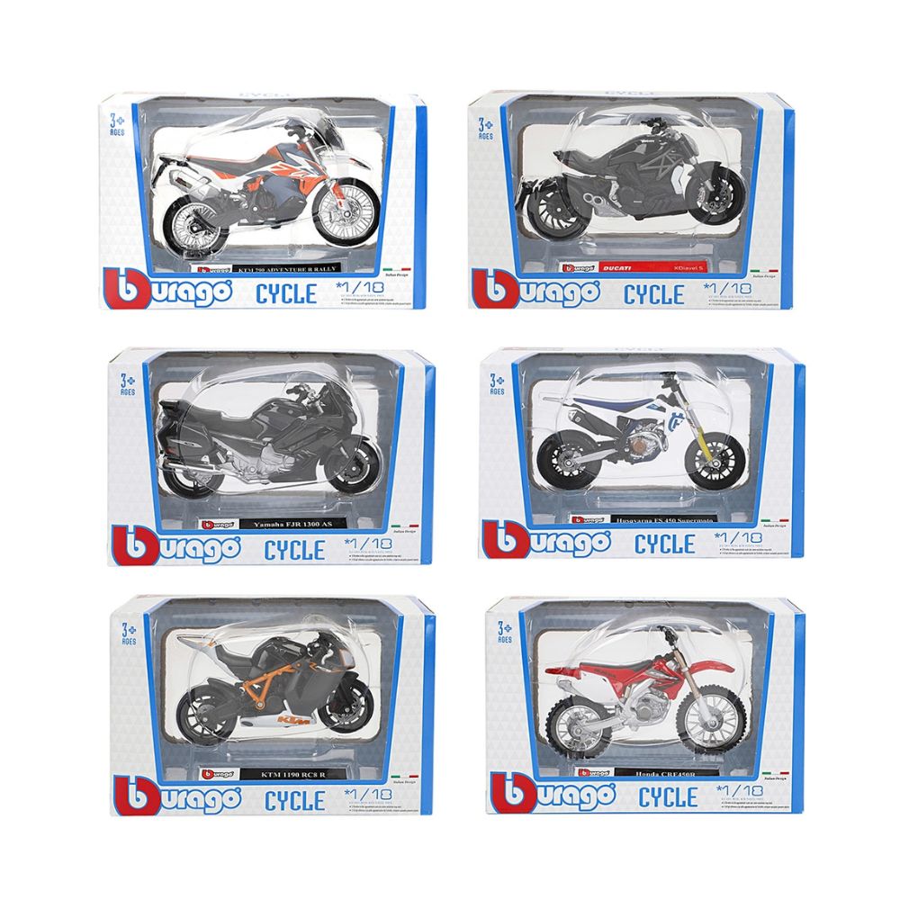 Bburago Colección Moto Cross Metal 1:18 Modelos Surtidos Modelo Surtido (1 unidad por artículo comprado)