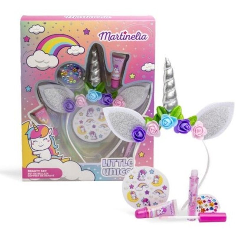 Martinelia Little Unicorn Set Belleza Infantil Diadema Unicornio con 3 Glosses y Stickers 85498