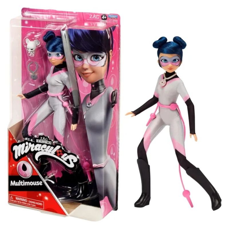 Muñeca Miraculous Heroez Ladybird Black Cat Multimouse 26 cm 50022 - Imagen 2