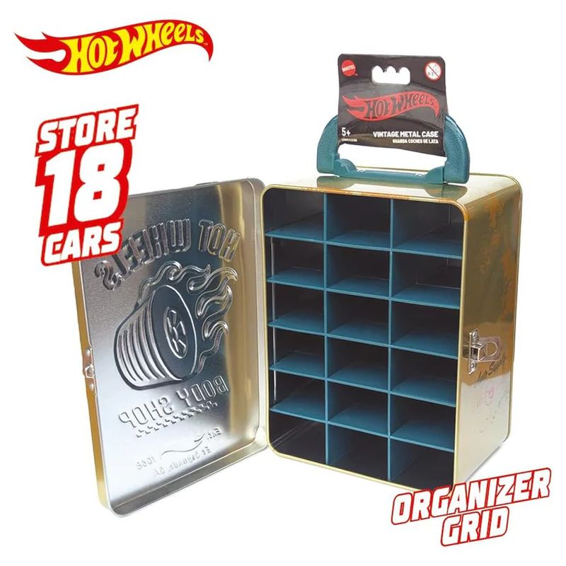 Maletín Hot Wheels vintage metálico oro para 18 coches 03353 CEFA - Imagen 2