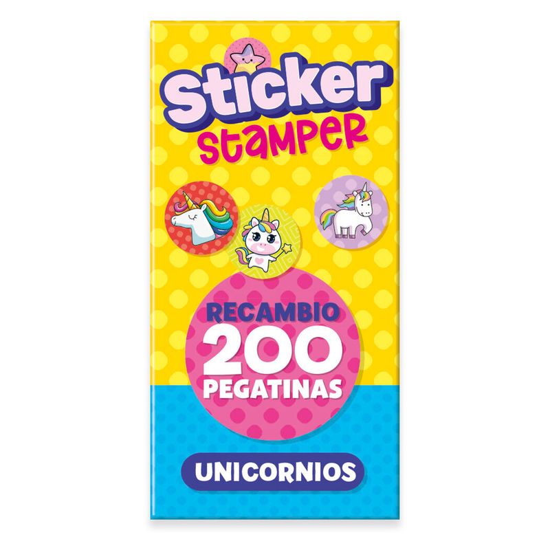 Imagiland Recambio Sticker Stamper Unicornios 200 Pegatinas PTST08
