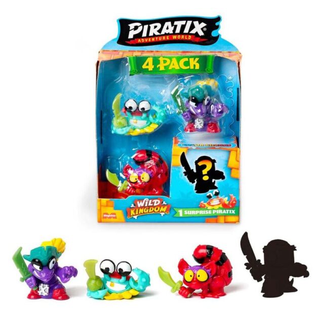 Piratix Wild Kingdom Pack de 4 figuras 1 sorpresa color change PPX4B412IN00-1 MAG PPX4B412IN00-1 MAG