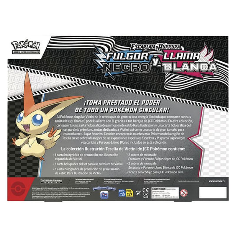 Blister Pokémon Cartas Coleccionables Victini Fulgor Negro y Llama Blanca Edición Española PC10029 - Imagen 2