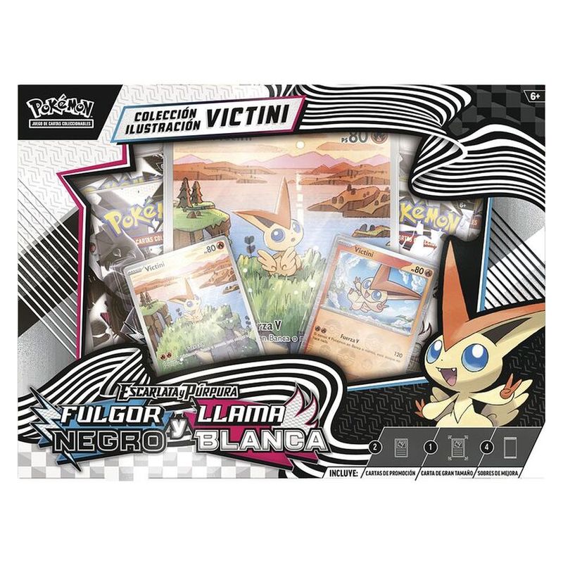 Blister Pokémon Cartas Coleccionables Victini Fulgor Negro y Llama Blanca Edición Española PC10029