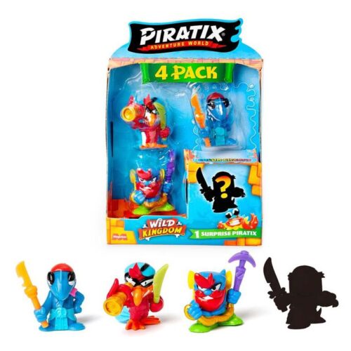 Piratix Wild Kingdom Pack de 4 figuras 1 sorpresa color change PPX4B412IN00-4 MAG PPX4B412IN00-4 MAG