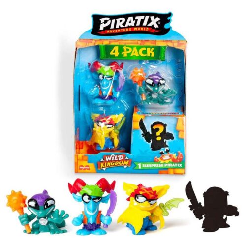 Piratix Wild Kingdom Pack de 4 figuras 1 sorpresa color change PPX4B412IN00-6 MAG PPX4B412IN00-6 MAG