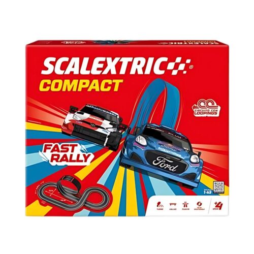 Scalextric Compact Pista Fast Rally con vehículos Toyota Yaris y Ford Puma escala 1:43 C10583S500
