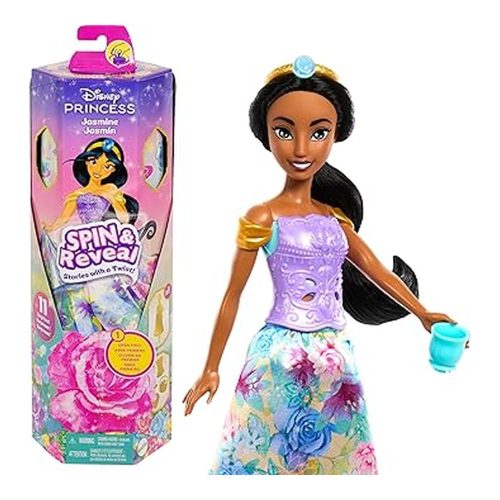 Muñeca Jasmine Spin Reveal Disney – Juguete Princesa Coleccionable HXC23
