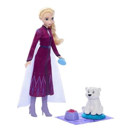Muñeca Elsa Frozen Disney Moda Osito Accesorios Cama JFG16