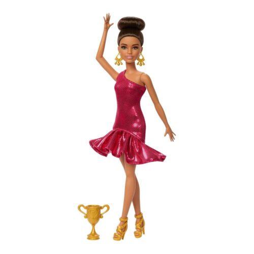 Muñeca Barbie Bailarina Concurso Vestido Rojo Accesorios JFR09