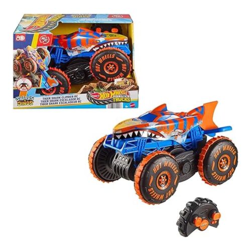 Vehículo Teledirigido Hot Wheels Monster Truck Tiger Shark Escalador JFR39 JFR39