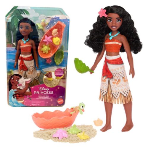 Muñeca Moana Disney Ocean Friends Tortuga Moldes Arena 27 cm JFT12