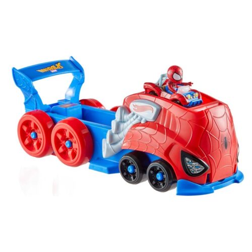 Vehículo de Spiderman de transporte con lanzador Hot Wheels Marvel JFV70sJFV69 MATTEL