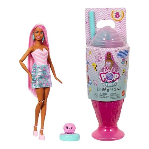 Muñeca Barbie Pop Reveal Dulces Sweet Swirl Mascota Sorpresas JFY62