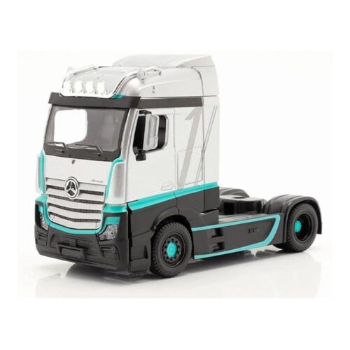 Camión Mercedes Actros Gigaspace Silver Bburago Escala 1:43 Coleccionable 78530-PL
