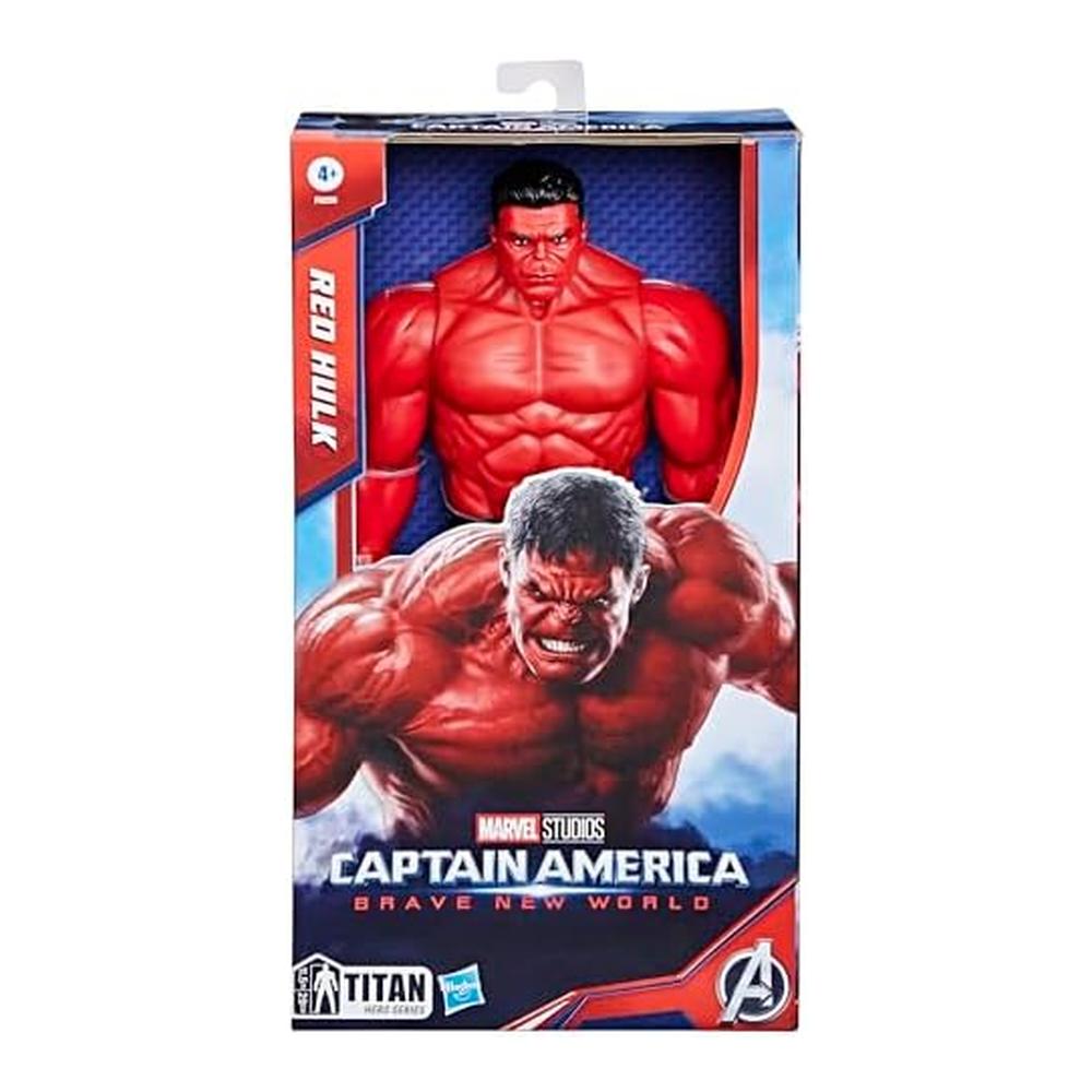 Figura Acción Marvel Titan Hero Hulk Rojo Captain America Brave New World F9299 - Imagen 2