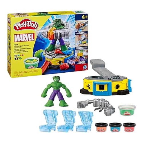 Juego Play-Doh Marvel Hulk Smash Squish Figura Acción Flexible F9826