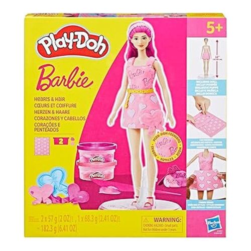 Play-Doh Barbie Muñeca Corazones Cabellos Plastilina G1357