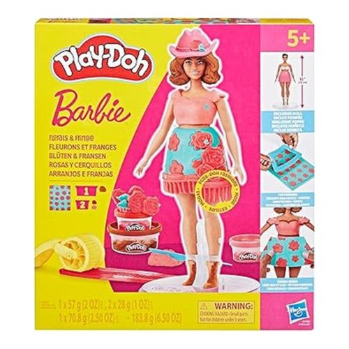 Play-Doh Barbie Muñeca Rosas Cerquillos Plastilina G1360