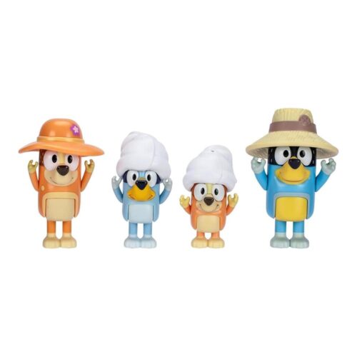 Pack 4 Figuras Bluey Viaje Familia Articuladas 6.3 cm Accesorios 17654