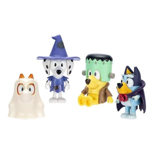 Pack 4 Figuras Bluey Halloween Articuladas 6.3 cm Accesorios 17655