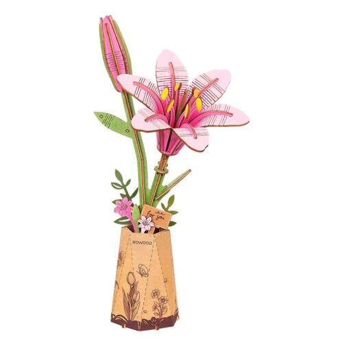 Maqueta Pink Lily Robotime Decorativa Flores Madera TW071
