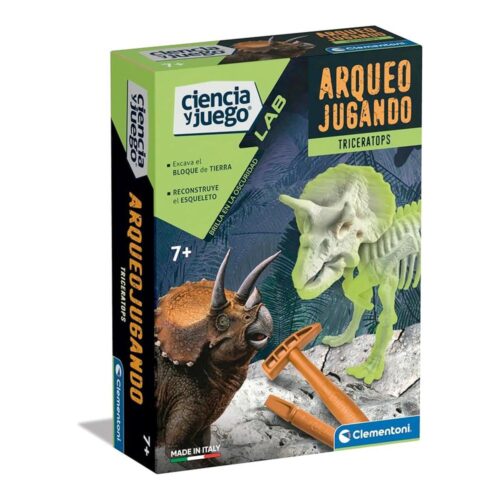 Arqueojugando Triceratops Fosforescente Clementoni Juego Ciencias 55538.3