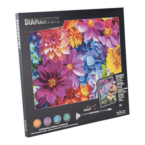 Cuadro Diamantiny Full Colors Flowers Pintura Números 96582