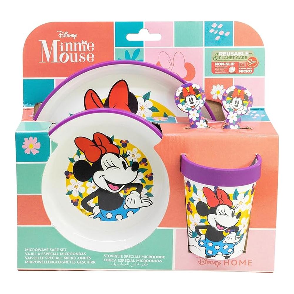 Stor Set Vajilla Reutilizable Antideslizante Minnie Plato Cuenco Vaso 81285
