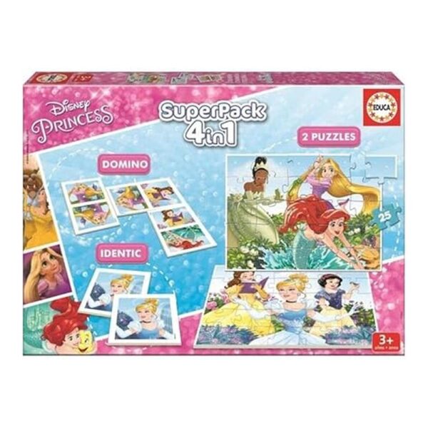 Superpack Princesas Disney Educa Domino Identic 2 Puzzles 17198 ...