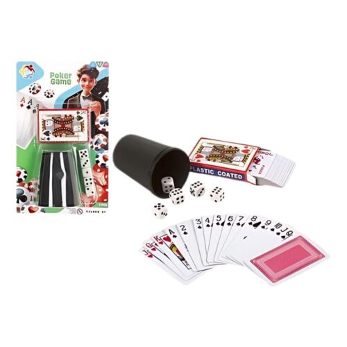 Set Póker Blister Baraja Cubilete Dados Color Baby Juego Mesa 24600