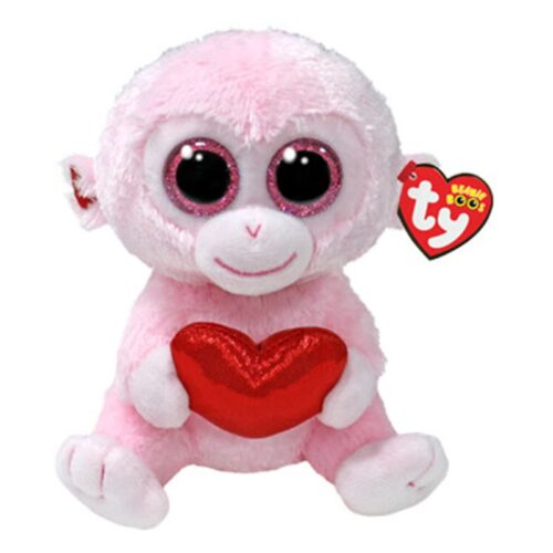 Peluche Ty Mono 15cm Rosa Corazón Gigi San Valentín Coleccionable TY-37341